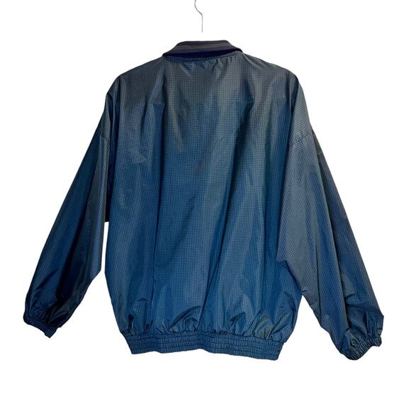 Jerzees Plaid Windbreaker Jacket Quarter Zip Pullover Nylon Size L Blue Green - Picture 4 of 10